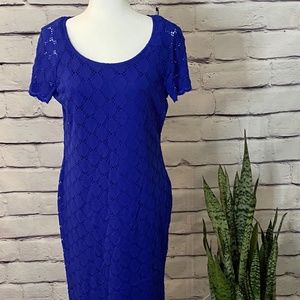 Ronni Nicole  Blue Circle Lace Dress